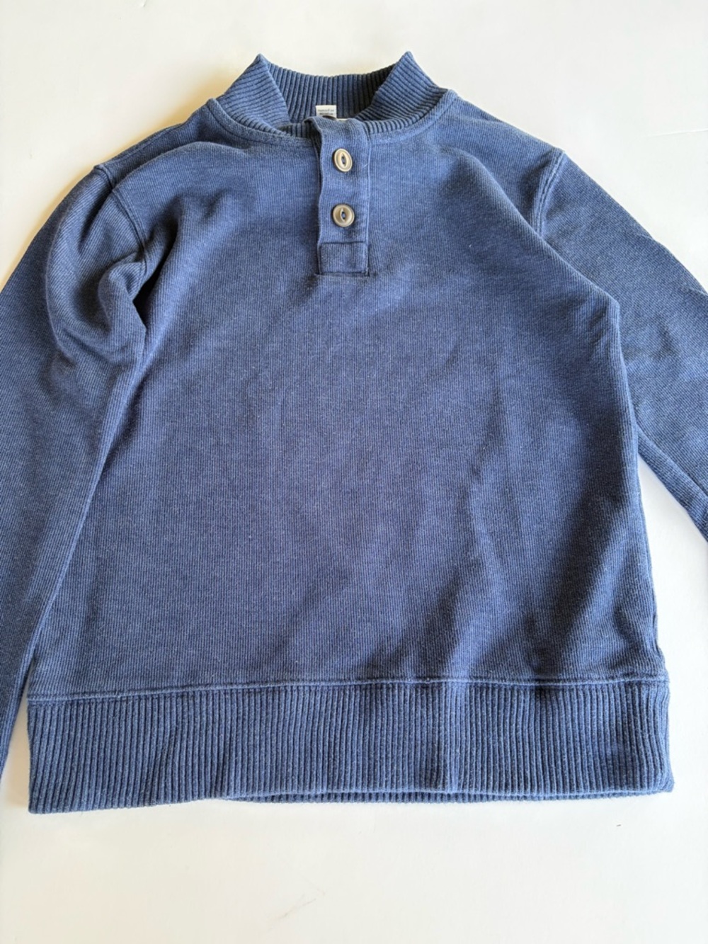 Cherokee Navy Blue Two-Button Crewneck Sweater